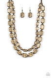 Paparazzi Accessories Ice Bank Brass Necklace 