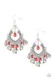 Paparazzi Accessories Musical Gardens Red Earrings