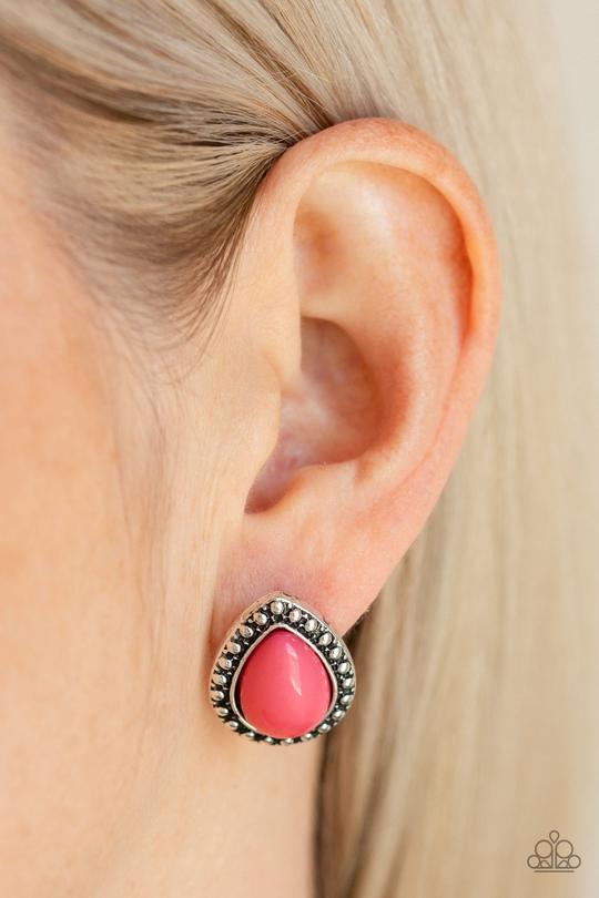 Paparazzi Accessories Bodly Beaded Pink Post Earring