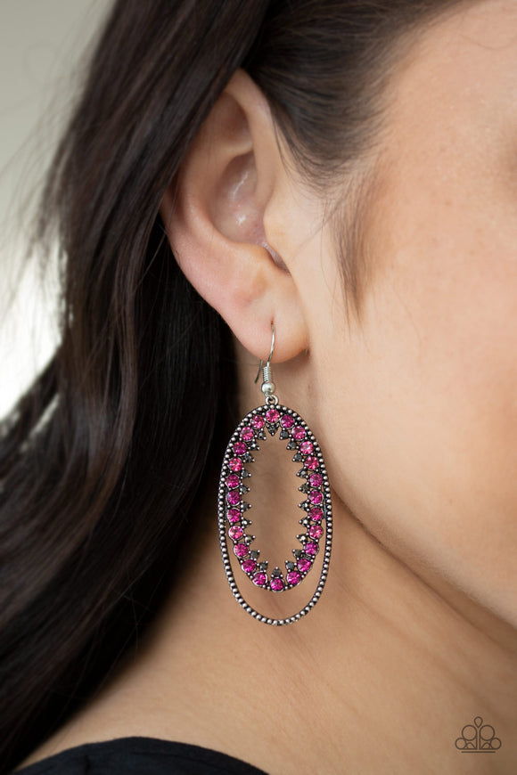 Paparazzi Accessories Marry Into Money Pink Earrings 
