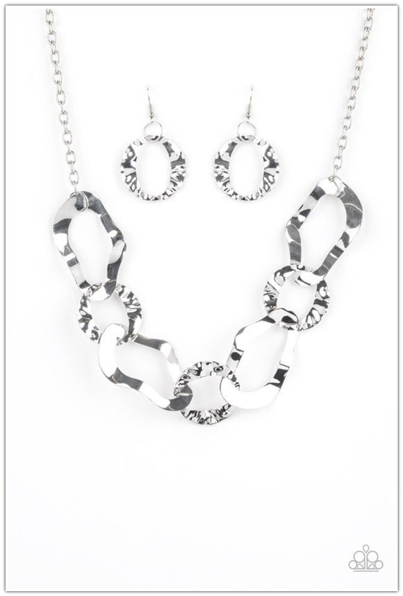 Paparazzi Accessories Capital Contour Silver Necklace
