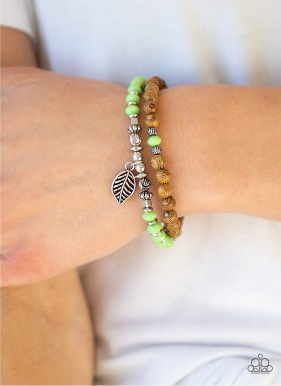 Paparazzi Accessories Wonderfully Woodland green bracelet