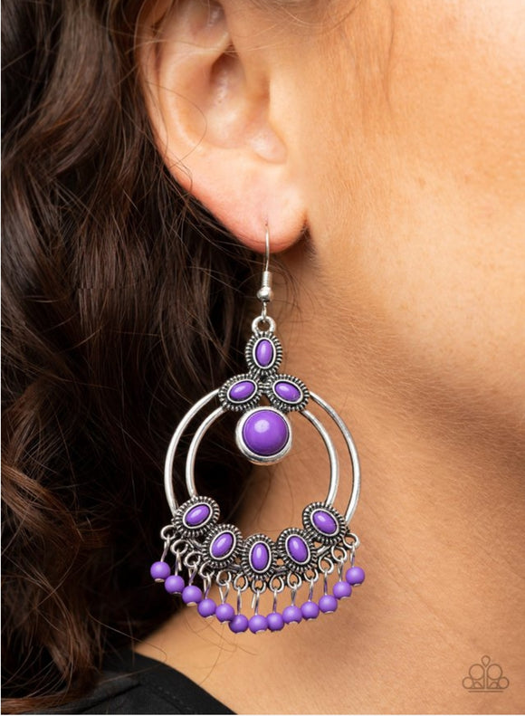 Paparazzi Accessories Palm Breeze Purple Earrings