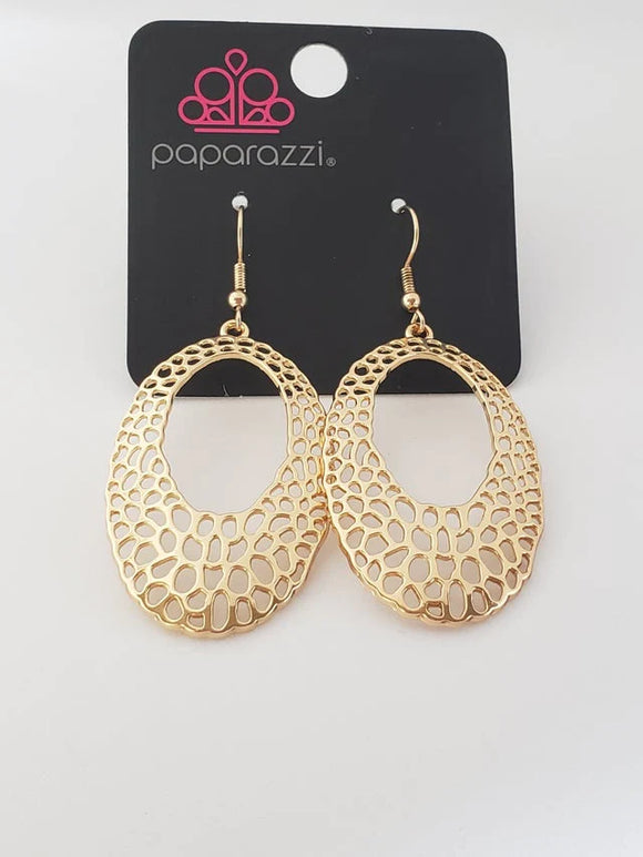 Paparazzi Accessories The Hole Nine Yards Gold Earring